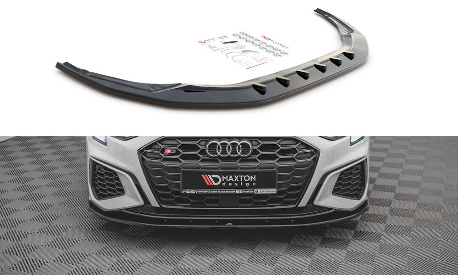 Maxton Design AU-A3-8Y-SLINE-FD1T Front Splitter V.1 Audi S3 / A3 S-Line 8Y | Duco Car Parts UK Car Parts