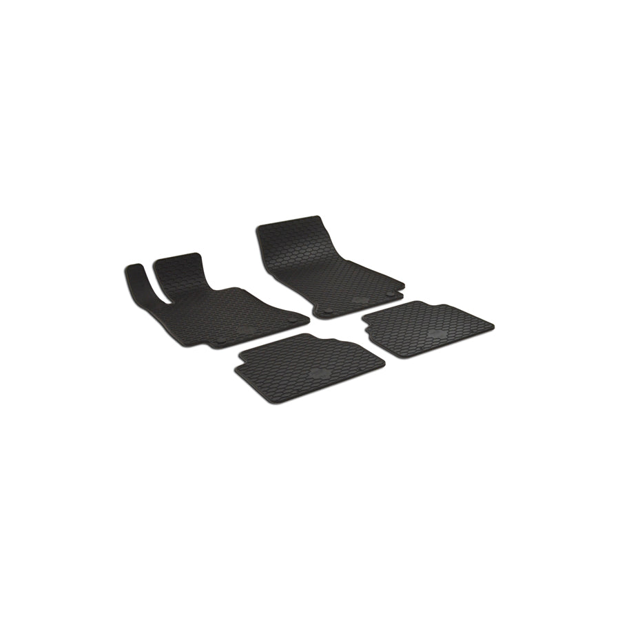 WALSER Tailored 50828 Floor mat set suitable for MERCEDES-BENZ E-Class Elastomer, Front and Rear, Quantity: 4, Black