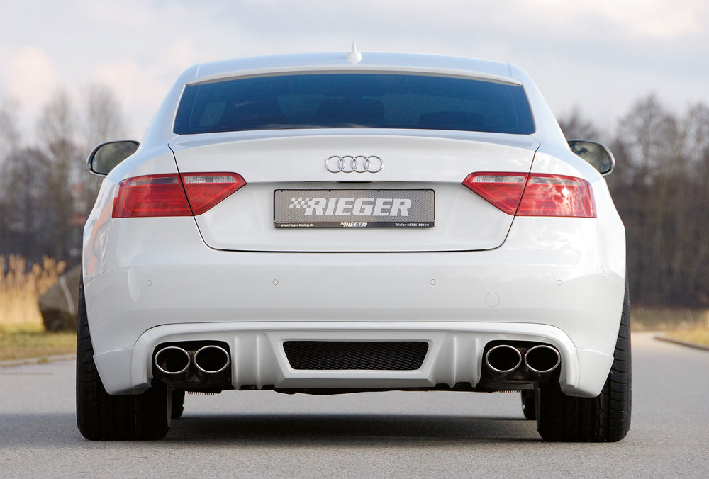 Rieger 00055418 Audi B8 B81 A5 Rear Diffuser for Twin Tailpipe Left & Right -  Matte Black
