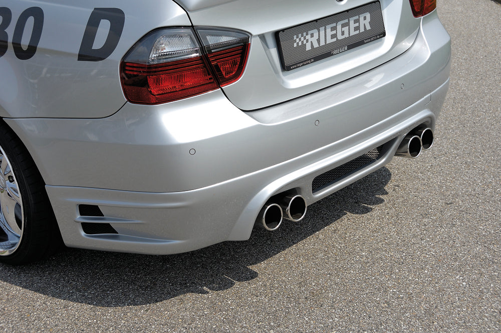 Rieger 00053407 BMW 3 Series E90 E91 Rear Diffuser for Twin Tailpipe Left & Right -  Matte Black