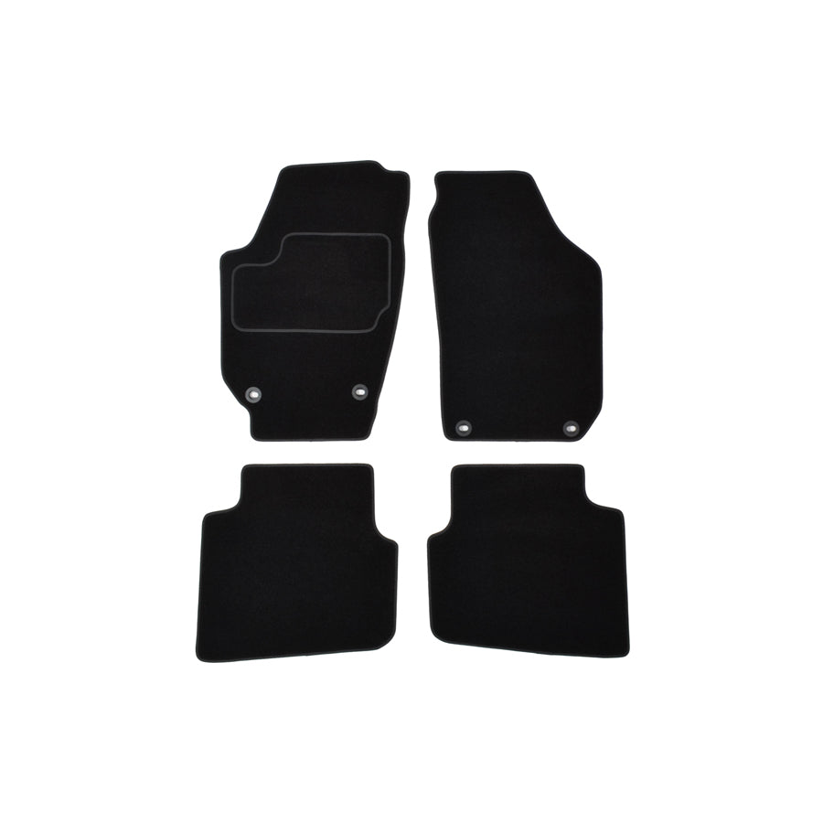 CUSTOPOL Tailored SKO95C Floor mat set for SKODA ROOMSTER Textile, Front and Rear, Quantity: 4, Black