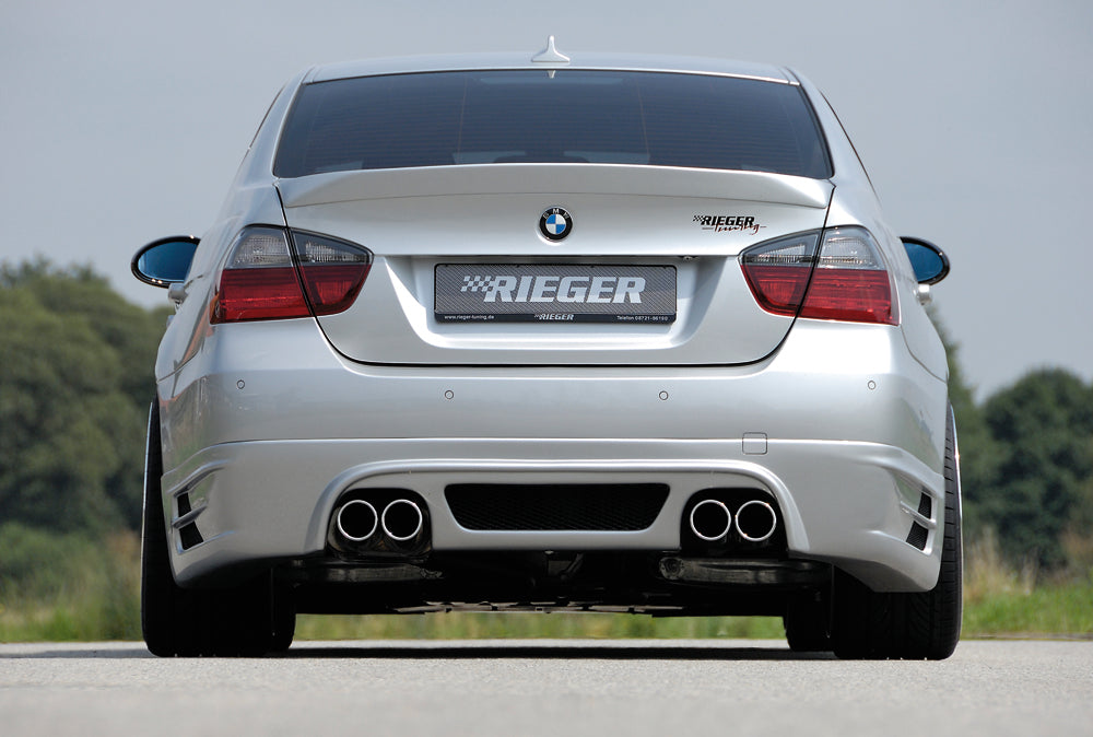 Rieger 00053407 BMW 3 Series E90 E91 Rear Diffuser for Twin Tailpipe Left & Right -  Matte Black