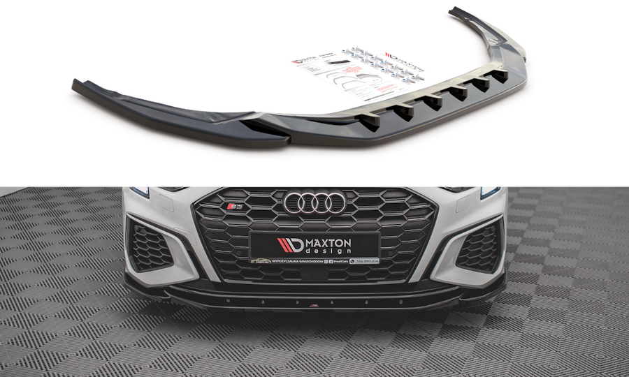 Maxton Design AU-A3-8Y-SLINE-FD4T Front Splitter V.4 Audi S3 / A3 S-Line 8Y | Duco Car Parts UK Car Parts