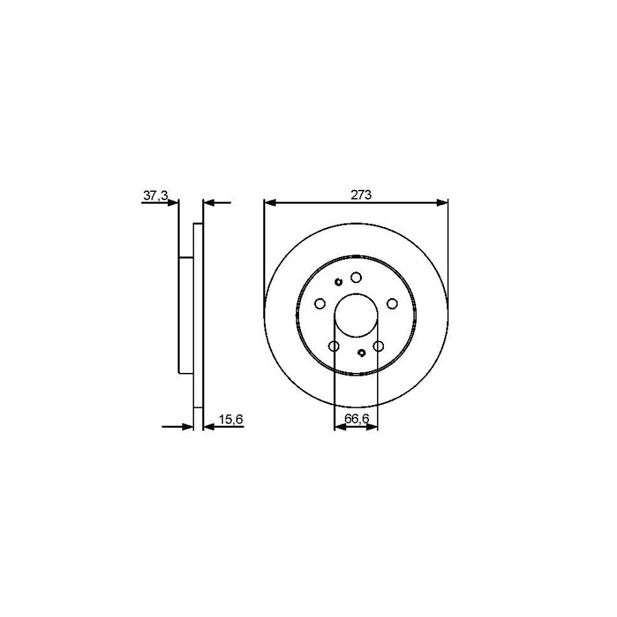 BOSCH 0 986 479 432 Brake Disc Solid Oiled