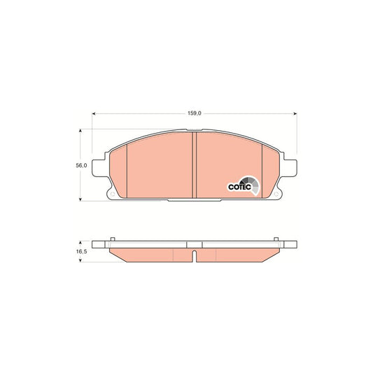 TRW Cotec Gdb3293 Brake Pad Set For Nissan X Trail T30 Not Prepared For Wear Indicator