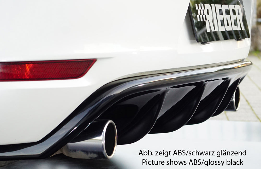 Rieger 00099811 VW Mk6 Golf GTI Rear Diffuser for Original Tailpipe Left & RIght - Carbon-Look