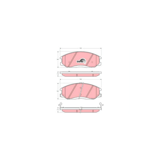 TRW Cotec Gdb3244 Brake Pad Set With Acoustic Wear Warning