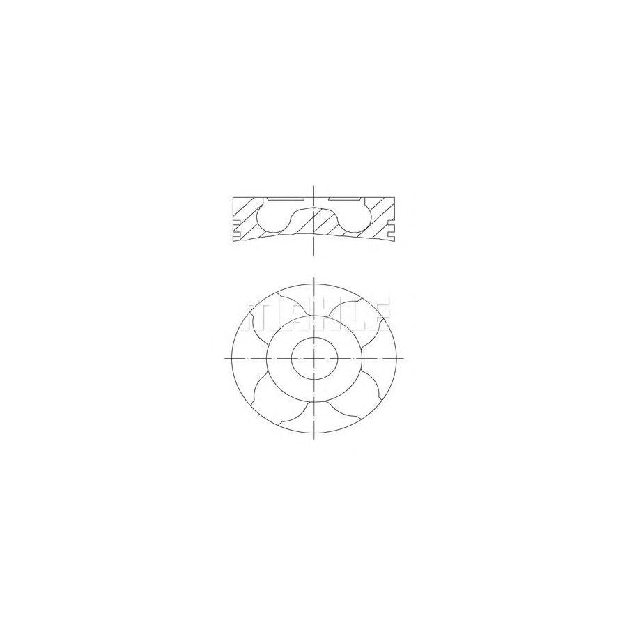 MAHLE ORIGINAL 012 08 04 Piston 84,25 mm, with piston rings, with cooling duct, with piston ring carrier