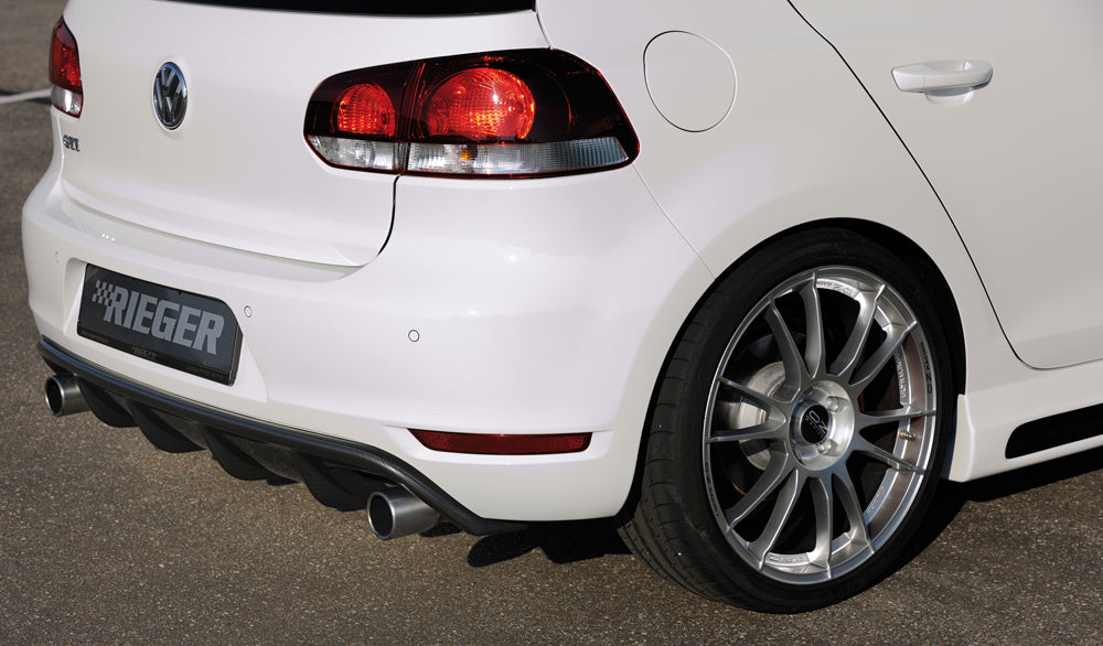 Rieger 00099811 VW Mk6 Golf GTI Rear Diffuser for Original Tailpipe Left & RIght - Carbon-Look
