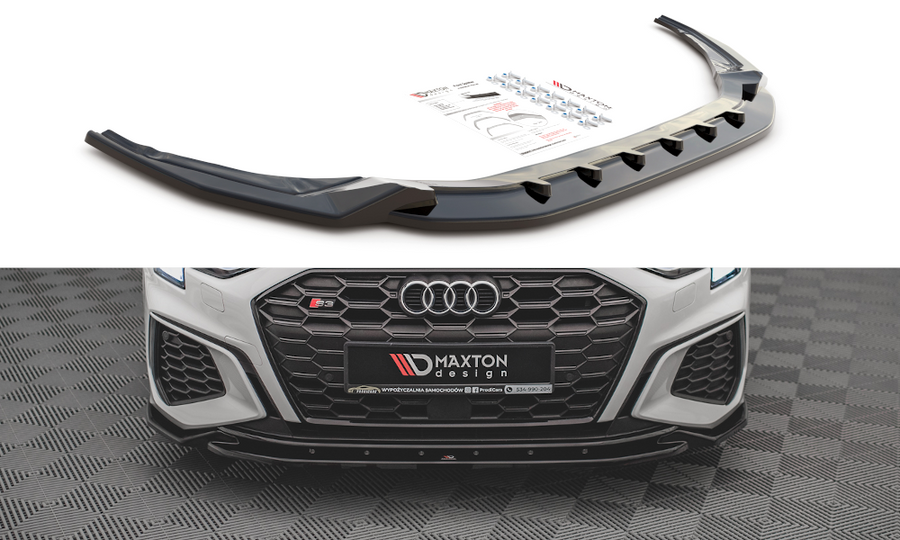 Maxton Design AU-A3-8Y-SLINE-FD2T Front Splitter V.2 Audi S3 / A3 S-Line 8Y | Duco Car Parts UK Car Parts