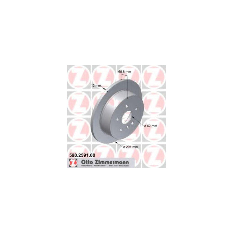 ZIMmERMANN 590 2591 00 Brake Disc Solid