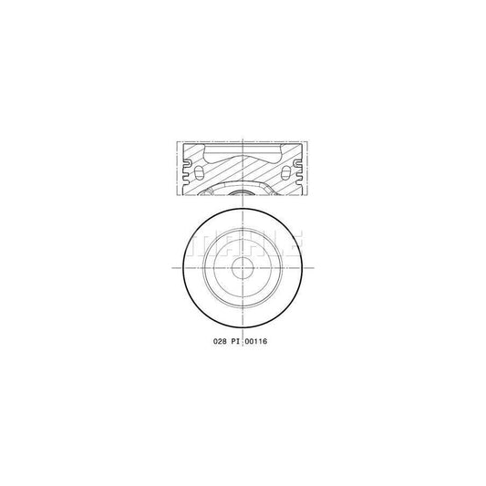 MAHLE ORIGINAL 028 PI 00116 000 Piston 81,01 mm, with cooling duct, with piston ring carrier