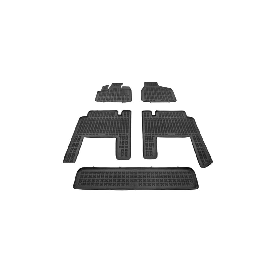 REZAW PLAST 203701 Floor mat set for CHRYSLER Grand Voyager V (RT) Elastomer, Centre, Front and Rear, Black