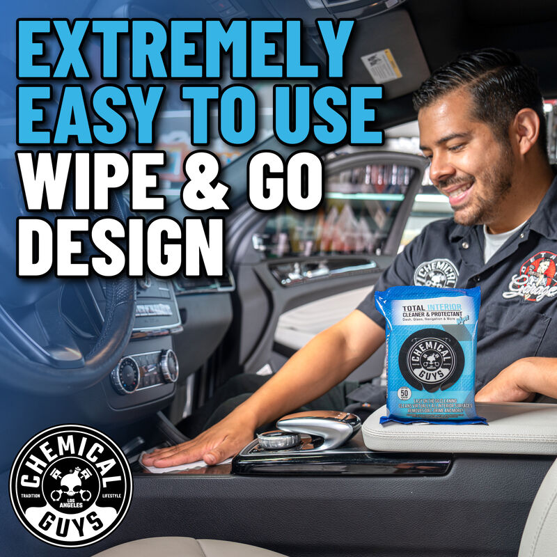 Chemical Guys Total Interior Cleaner & Protectant Car Cleaning Wipes | Duco Car Parts UK Car Parts