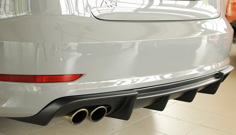 Rieger 00056807 Audi 8V A3 Rear Diffuser for Twin Tailpipe Left -  Matte Black