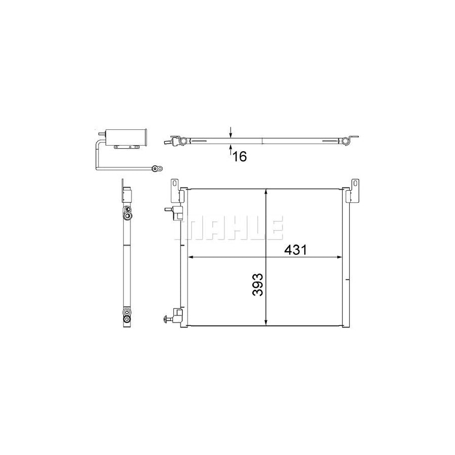 MAHLE ORIGINAL AC 499 000S Air conditioning condenser with dryer