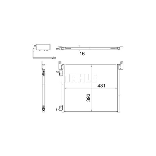 MAHLE ORIGINAL AC 499 000S Air conditioning condenser with dryer