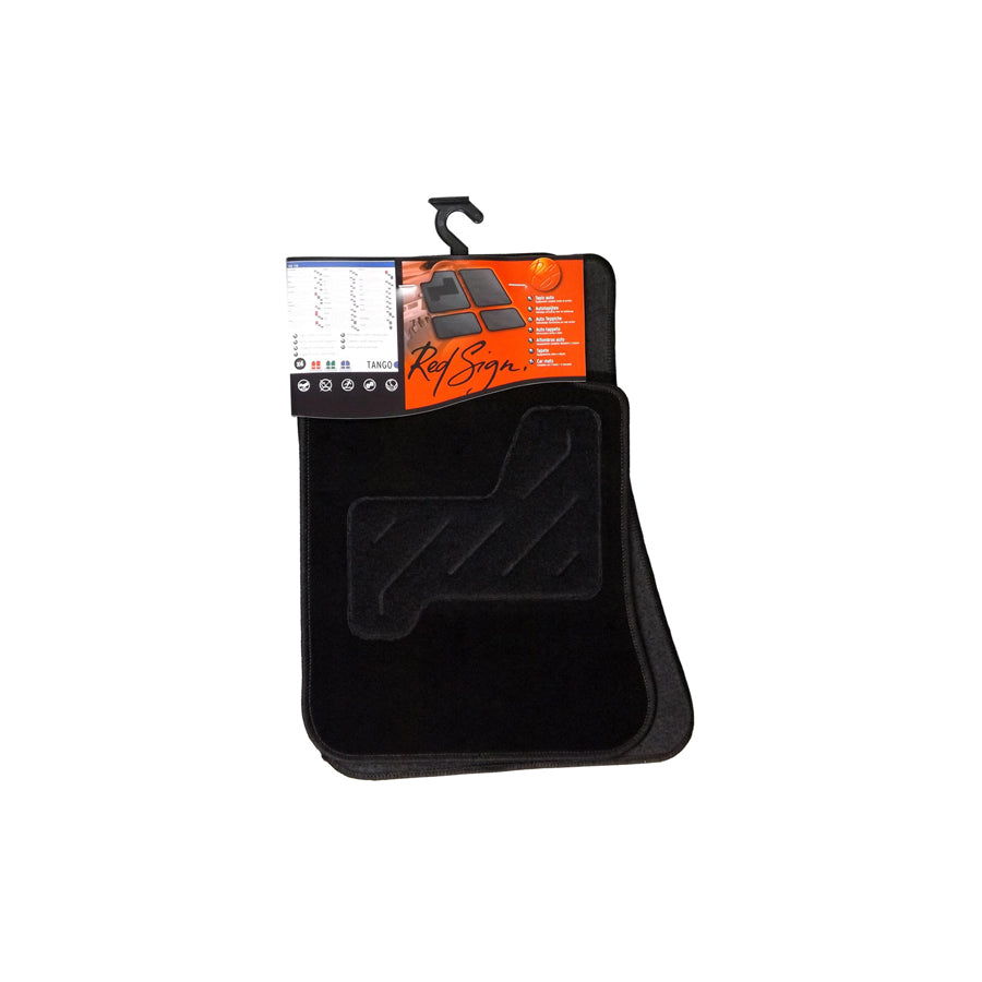 RED SIGN Universal fit 165158 Floor mat set Textile, Front and Rear, Quantity: 4, Black