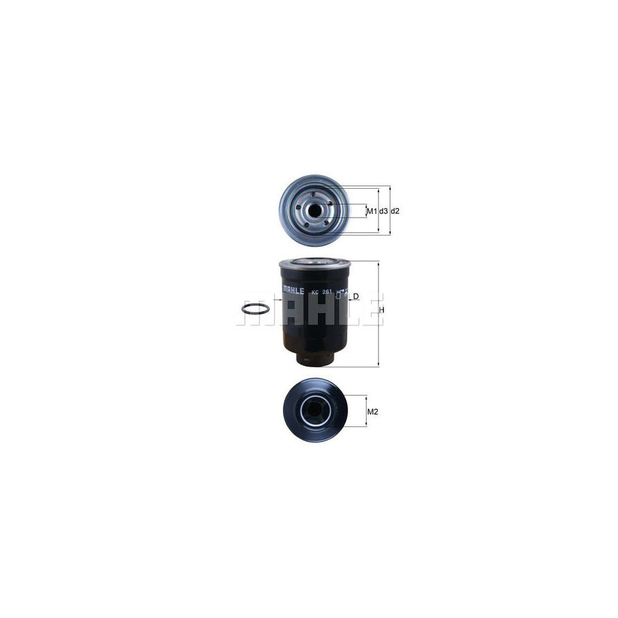 MAHLE ORIGINAL KC 261D Fuel filter Spin-on Filter
