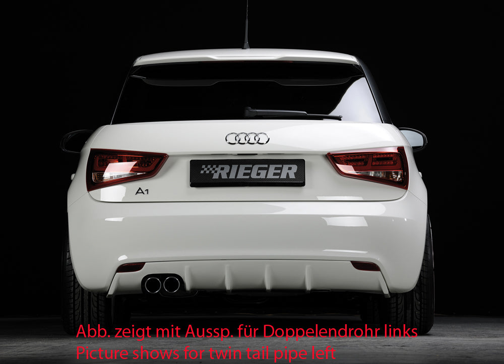 Rieger 00044106 Audi 8X A1 Rear Diffuser for Original Tailpipe Left -  Matte Black