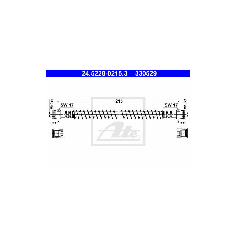 ATE 24 5228 0215 3 Brake Hose for PEUGEOT 305 215Mm