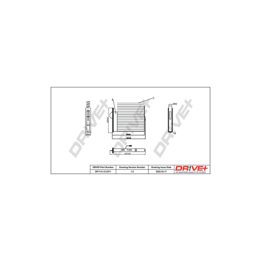 Dr!Ve+ Dp1110.12.0371 Pollen Filter | Duco Car Parts UK Car Parts