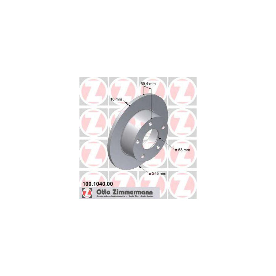 ZIMmERMANN 100 1040 00 Brake Disc Solid