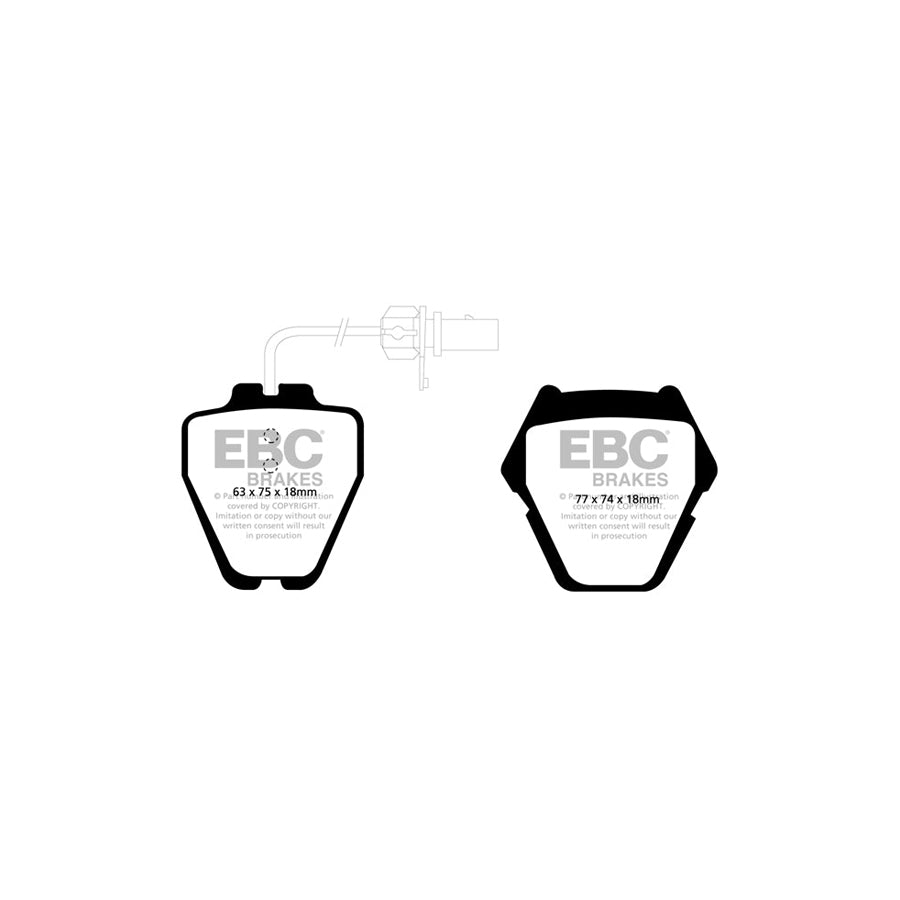 EBC Audi Volkswagen Redstuff Sport Front Brake Pads - TRW Caliper (Inc. C5 A6, B5 S4, C5 S6 & Phaeton) (Pair)