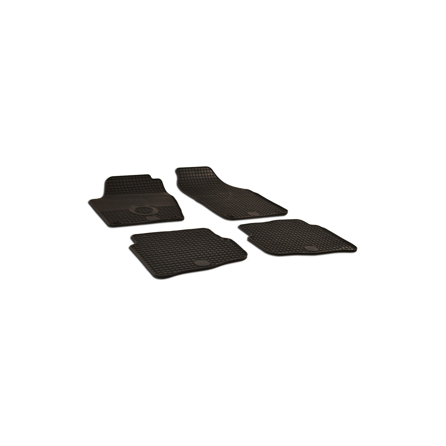 WALSER 50548 Floor mat set for VW POLO Elastomer, Front and Rear, Quantity: 4, Black