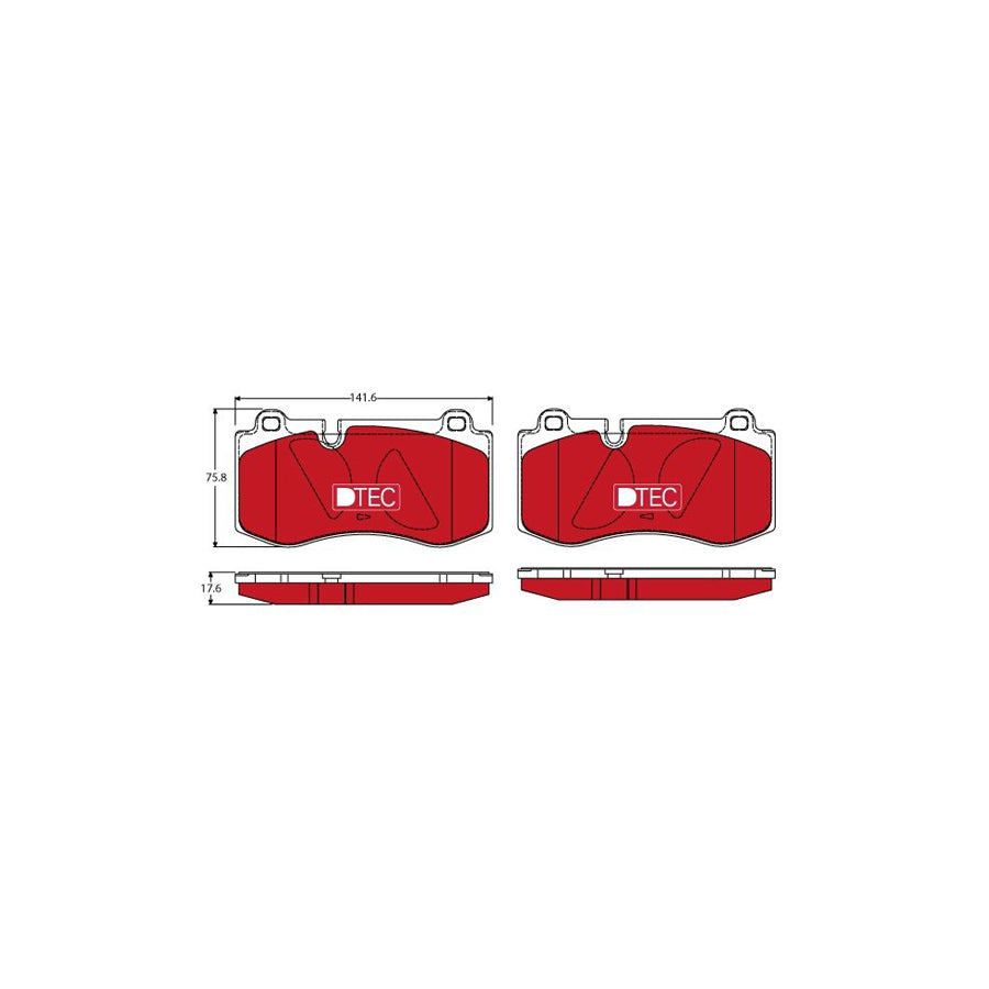 TRW Dtec Cotec Gdb1733Dte Brake Pad Set Prepared For Wear Indicator