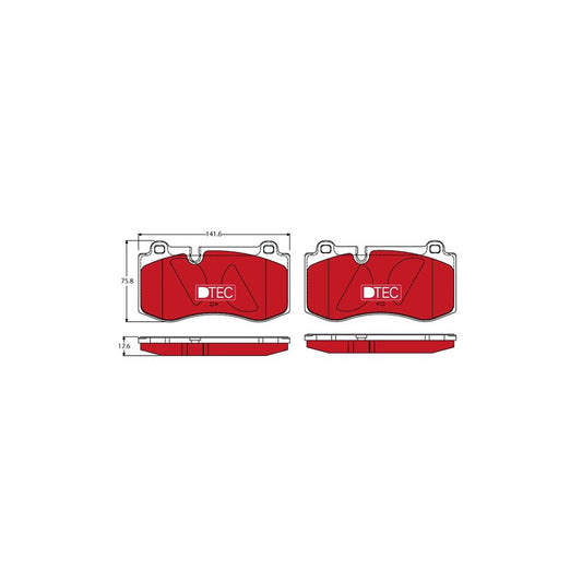 TRW Dtec Cotec Gdb1733Dte Brake Pad Set Prepared For Wear Indicator