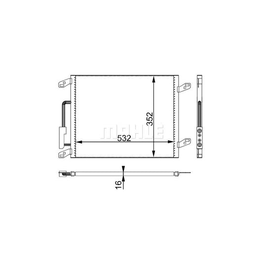 MAHLE ORIGINAL AC 328 000S Air conditioning condenser for LANCIA LYBRA without dryer