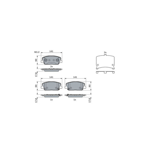 Bosch 0986494671 Brake Pad Set BP1666