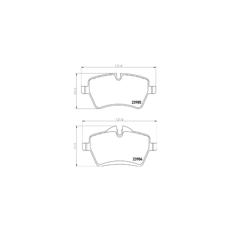 Brembo P 06 104 Brake Pad Set For Mini Hatchback (R56) With Brake Caliper Screws