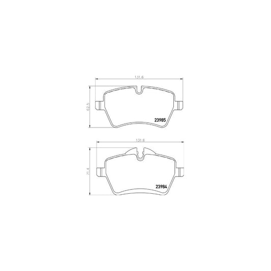 Brembo P 06 104 Brake Pad Set For Mini Hatchback (R56) With Brake Caliper Screws