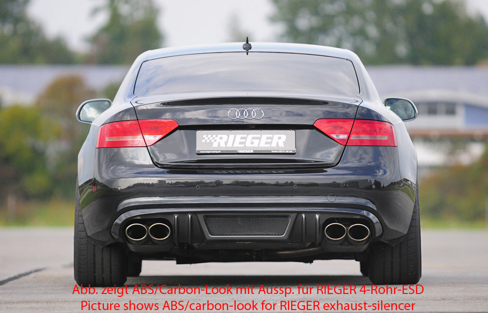 Rieger 00055417 Audi B8 B81 S5 Rear Diffuser for Original Twin Tailpipe Left & Right -  Matte Black