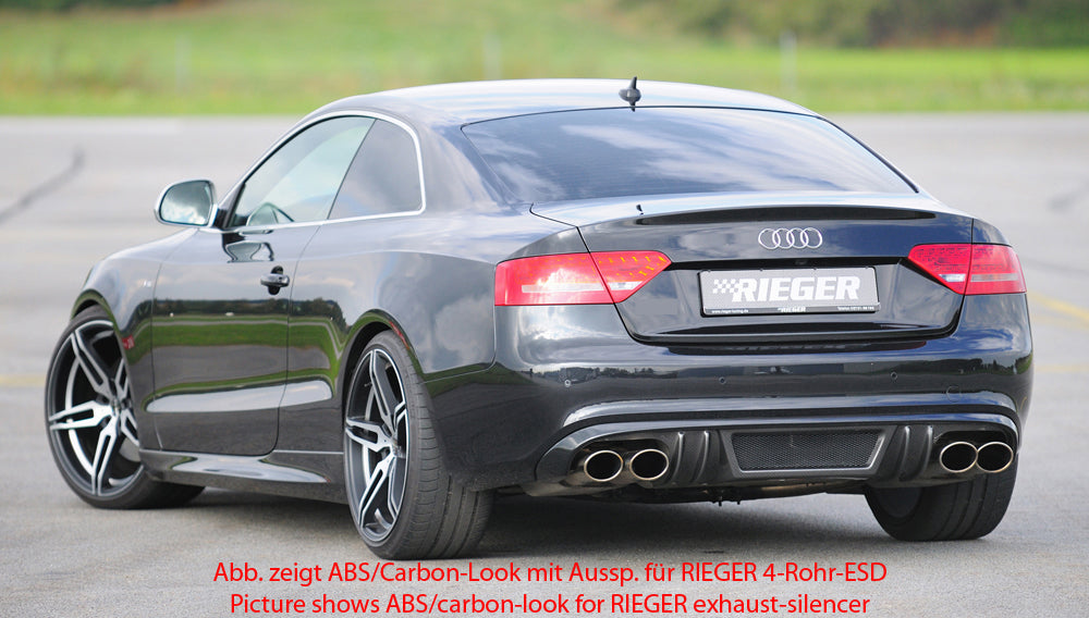 Rieger 00055417 Audi B8 B81 S5 Rear Diffuser for Original Twin Tailpipe Left & Right -  Matte Black