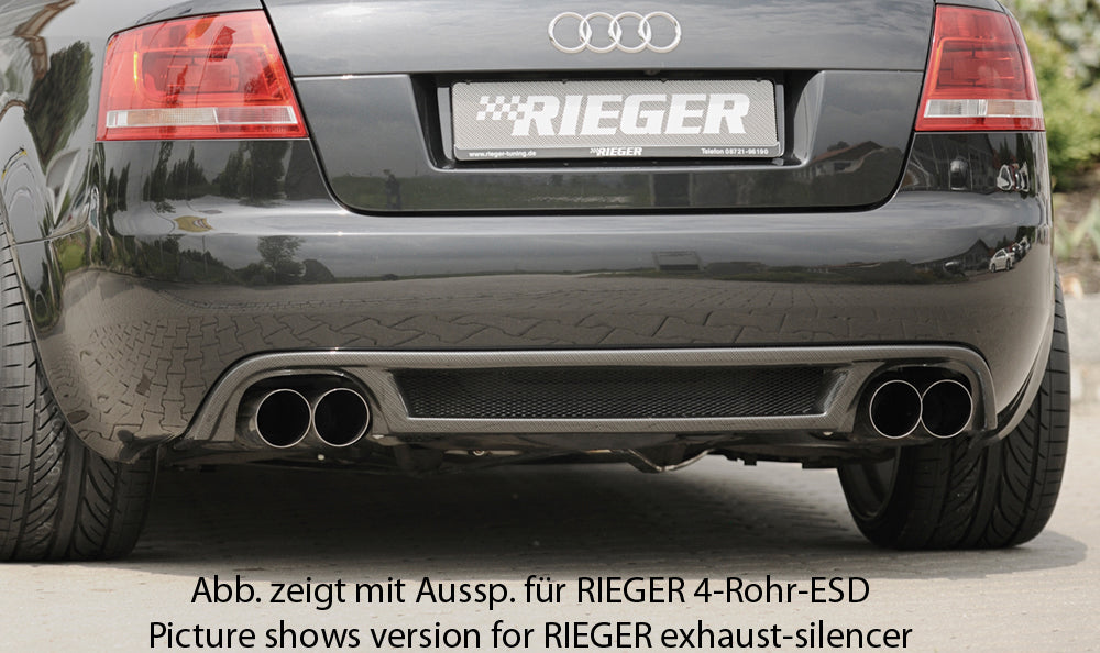 Rieger 00099818 Audi 8H A4 Rear Diffuser for Original Tailpipe Left & RIght - Carbon-Look