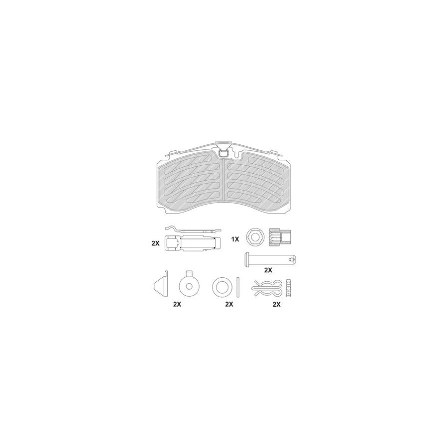 Ferodo Fcv4725Pts Brake Pad Set Premier Prepared For Wear Indicator With Accessories