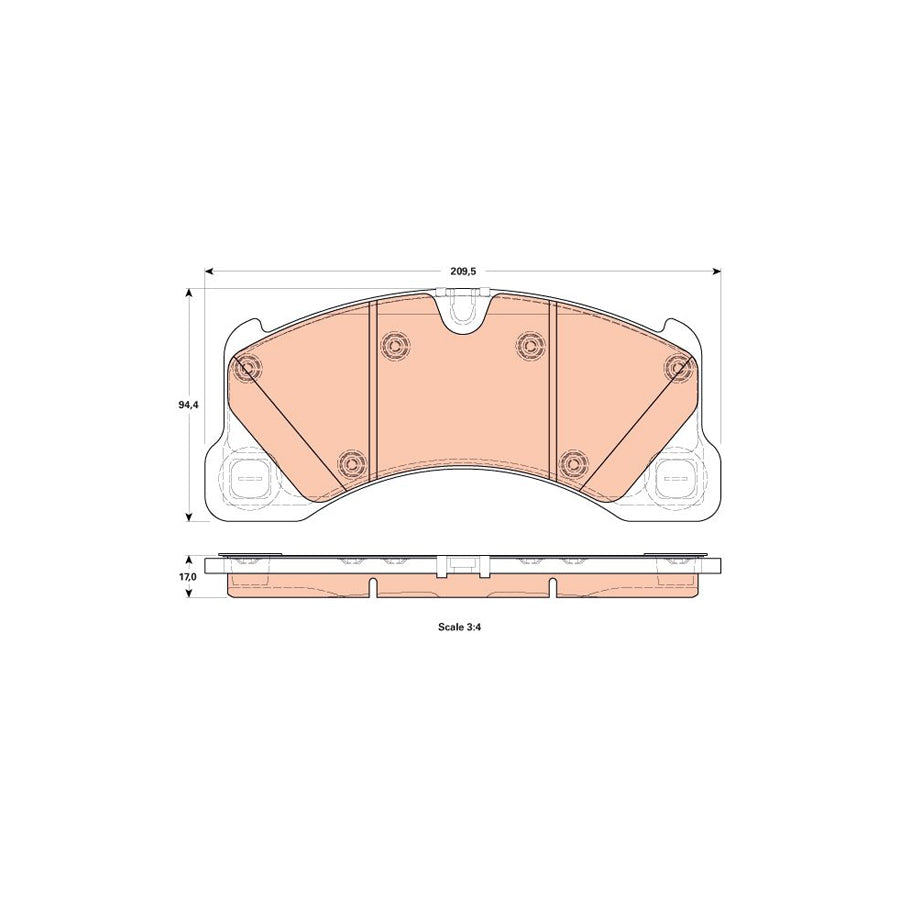 TRW Gdb1914 Brake Pad Set Prepared For Wear Indicator