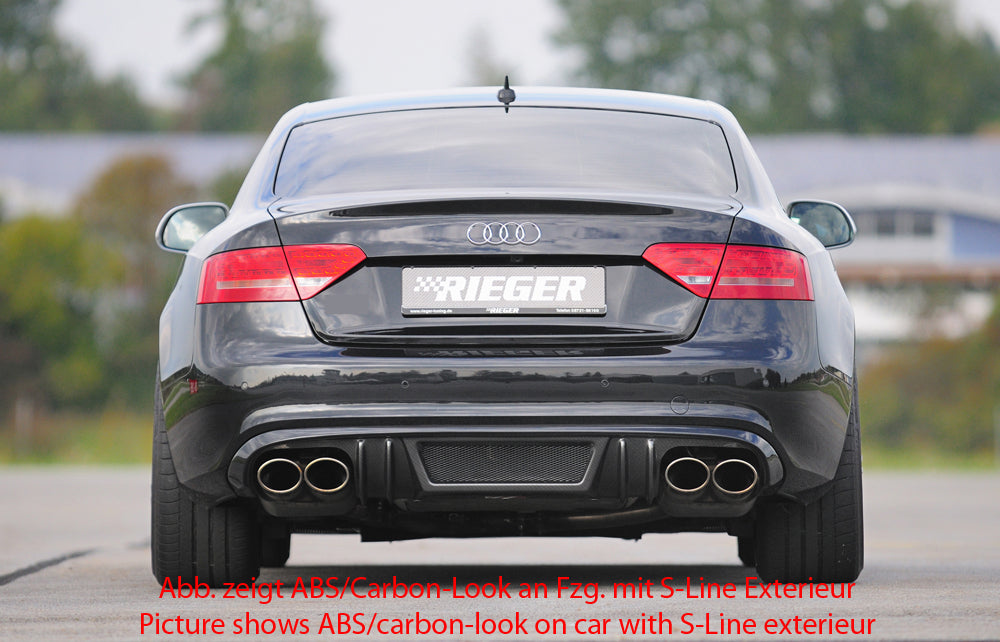 Rieger 00055416 Audi B8 B81 A5 Rear Diffuser for Twin Tailpipe Left & Right -  Matte Black