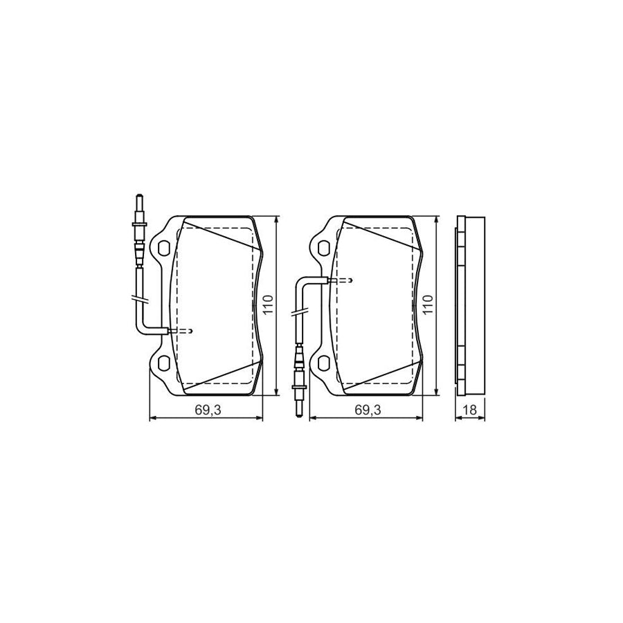 Bosch 0986424658 Brake Pad Set For Peugeot 406 Coupe With Integrated Wear Sensor With Anti Squeak Plate With Mounting Manual BP374
