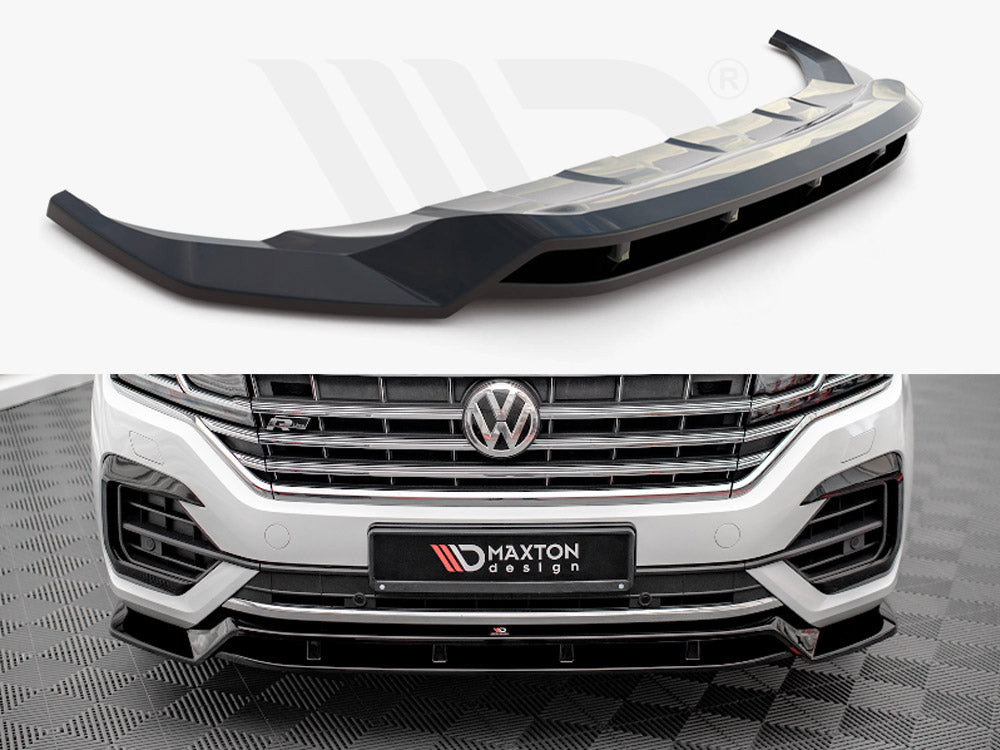 Maxton Design VW-TO-3-RLINE-FD1T+FD1RT Front Splitter VW Touareg R-line MK3 (2018-) | Duco Car Parts UK Car Parts