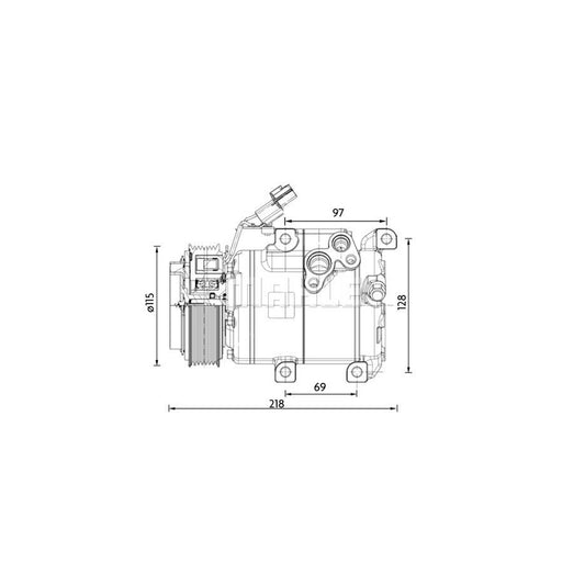 MAHLE ORIGINAL ACP 1467 000P Compressor, air conditioning for HYUNDAI H350 PAG 46 YF, Refrigerant: R 1234yf, R 134a