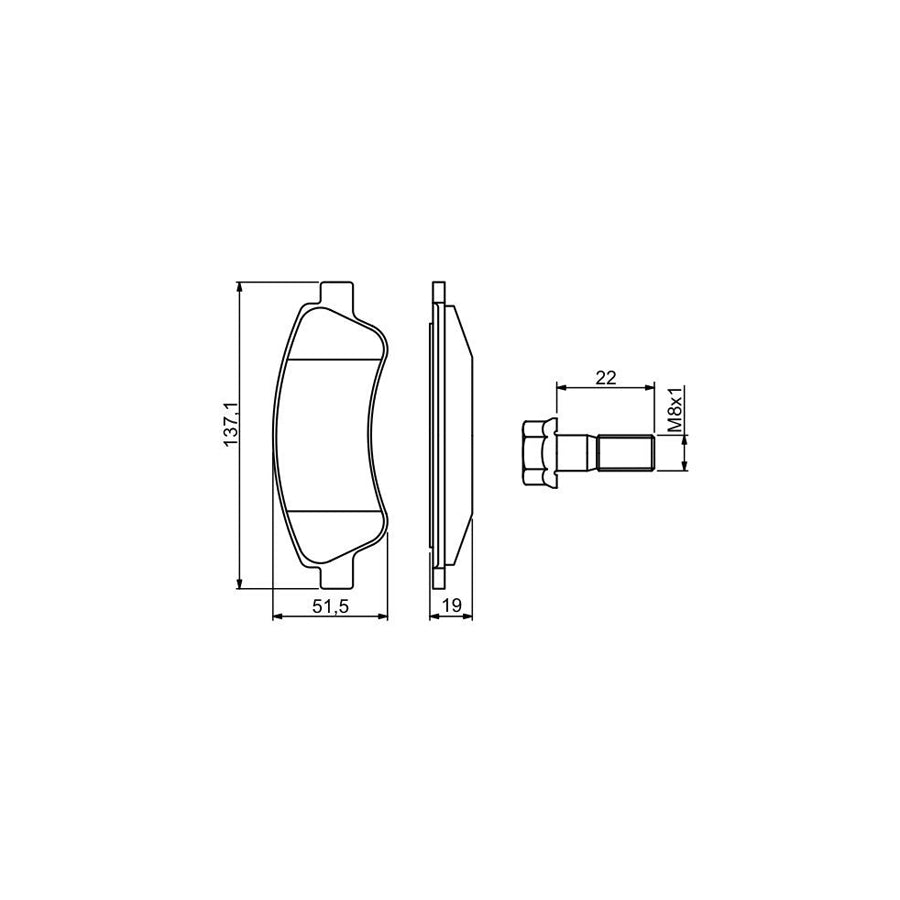 Bosch 0986494270 Brake Pad Set For Vauxhall Crossland X P17 With Bolts Screws With Mounting Manual BP1250