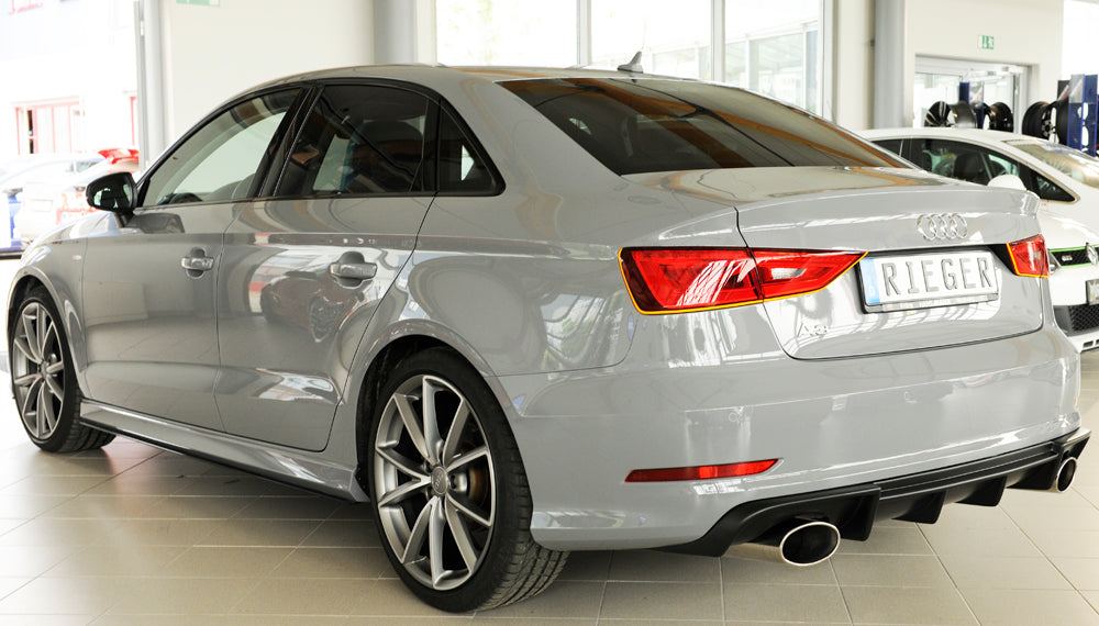Rieger 00056809 Audi 8V Rear Diffuser for Sport Tailpipe Left & Right (A3 & S3) -  Matte Black