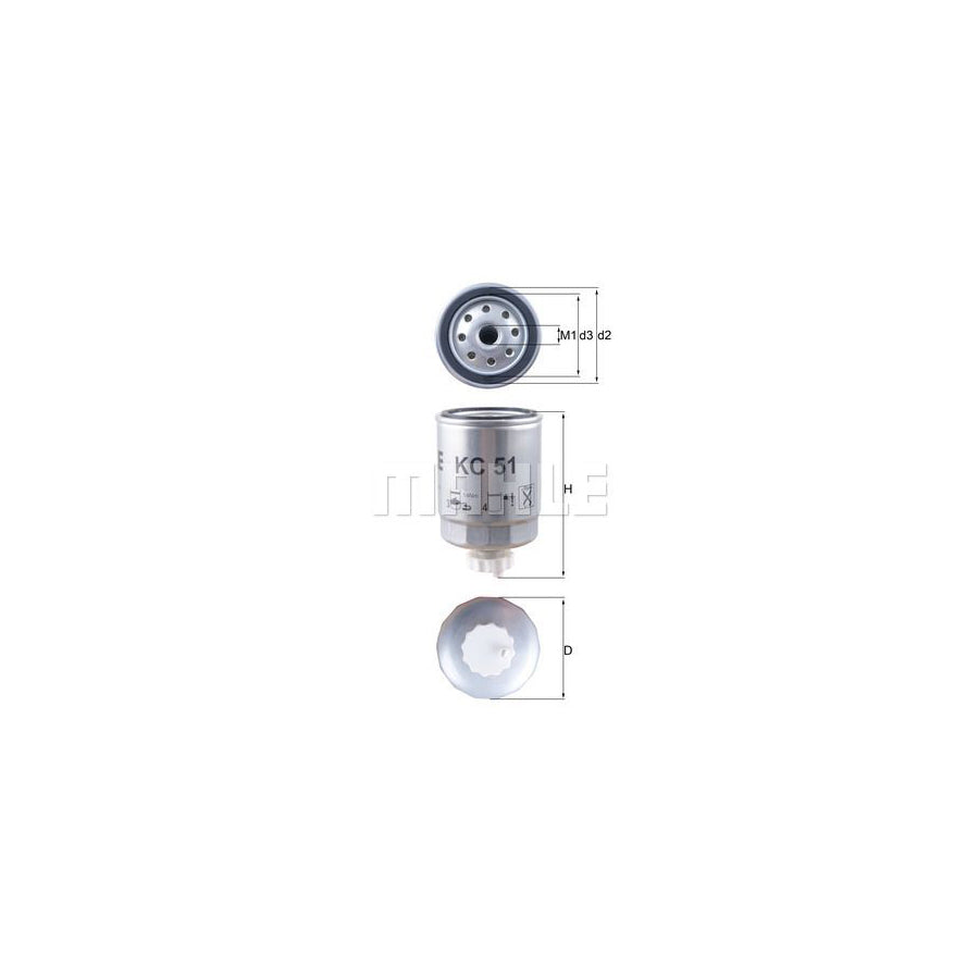 MAHLE ORIGINAL KC 51 Fuel filter Spin-on Filter