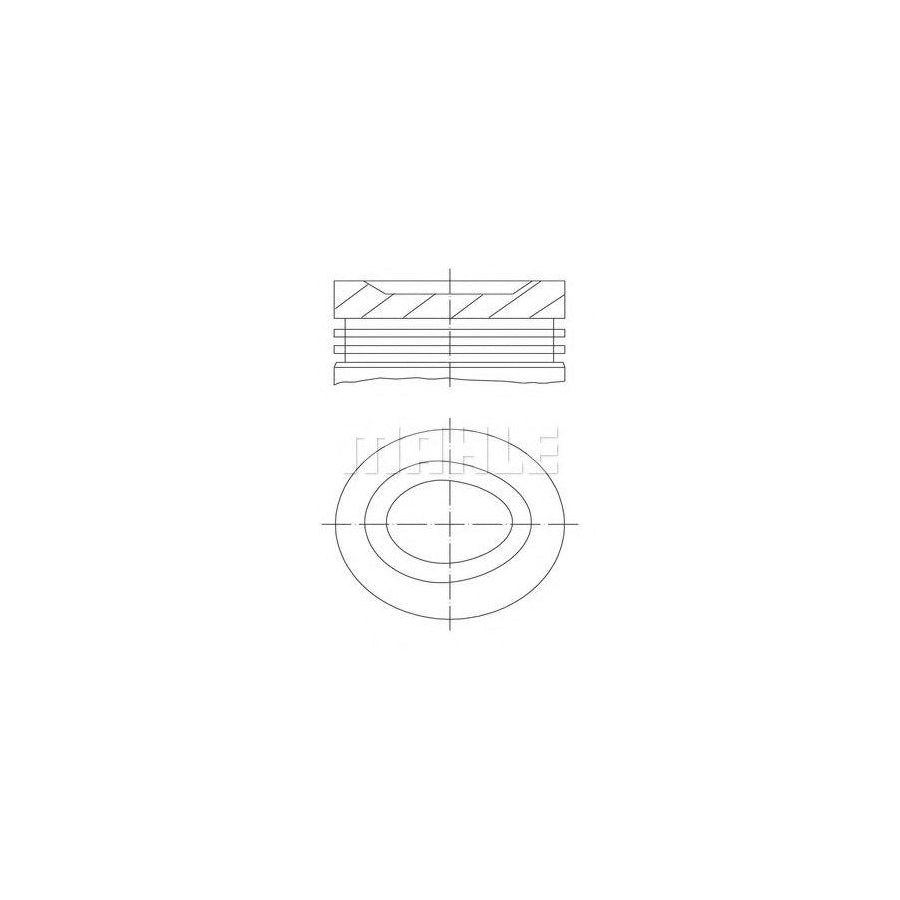 MAHLE ORIGINAL 676 20 00 Piston 75,5 mm, with piston rings