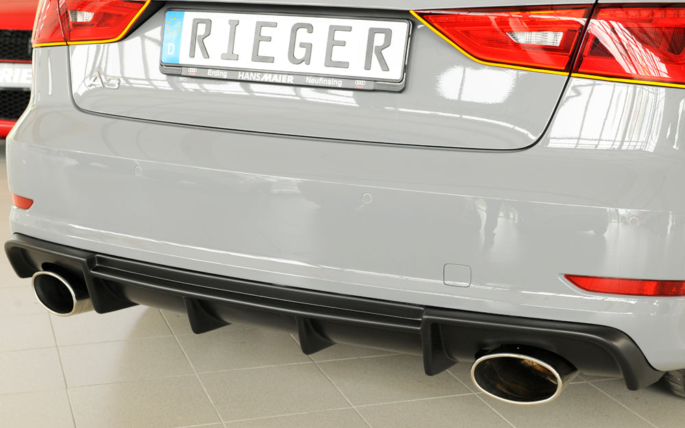 Rieger 00056809 Audi 8V Rear Diffuser for Sport Tailpipe Left & Right (A3 & S3) -  Matte Black