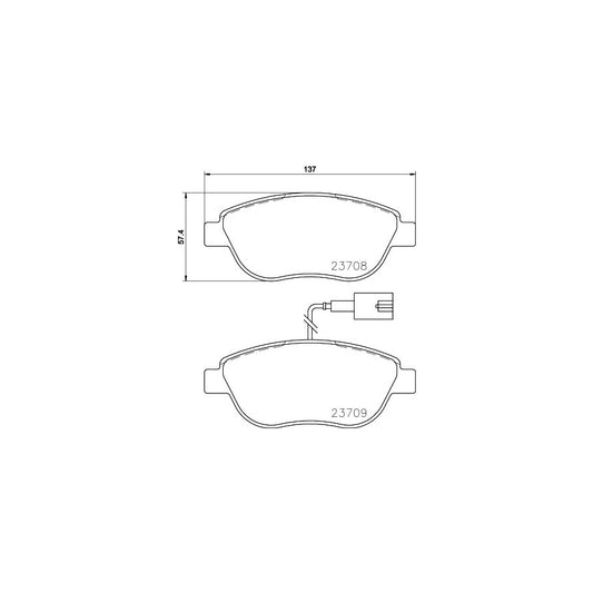 Hella 8DB 355 015 791 Brake Pad Set With Integrated Wear Warning Contact With Brake Caliper Screws With Accessories